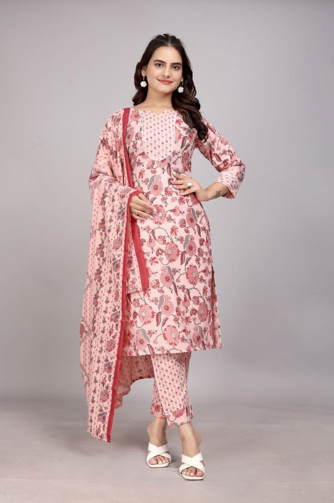 Shamal Daily Wear Cotton Foil Printed Kurti With Bottom Dupatta Wholesale Price In Surat